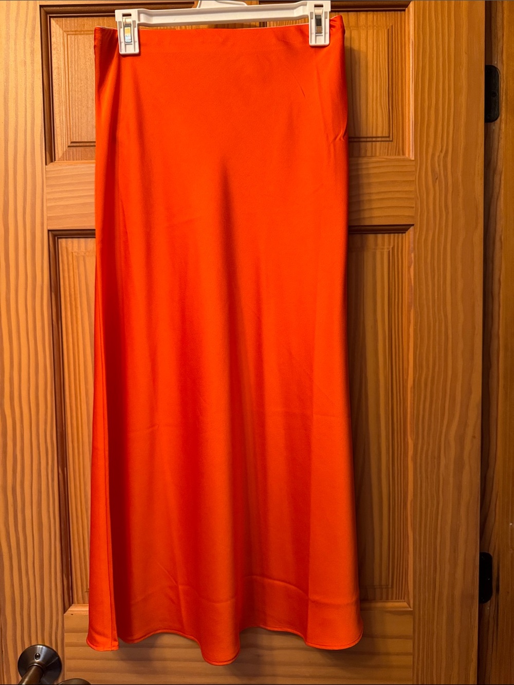 Women's LOFT Orange Satin Slip Skirt NWT